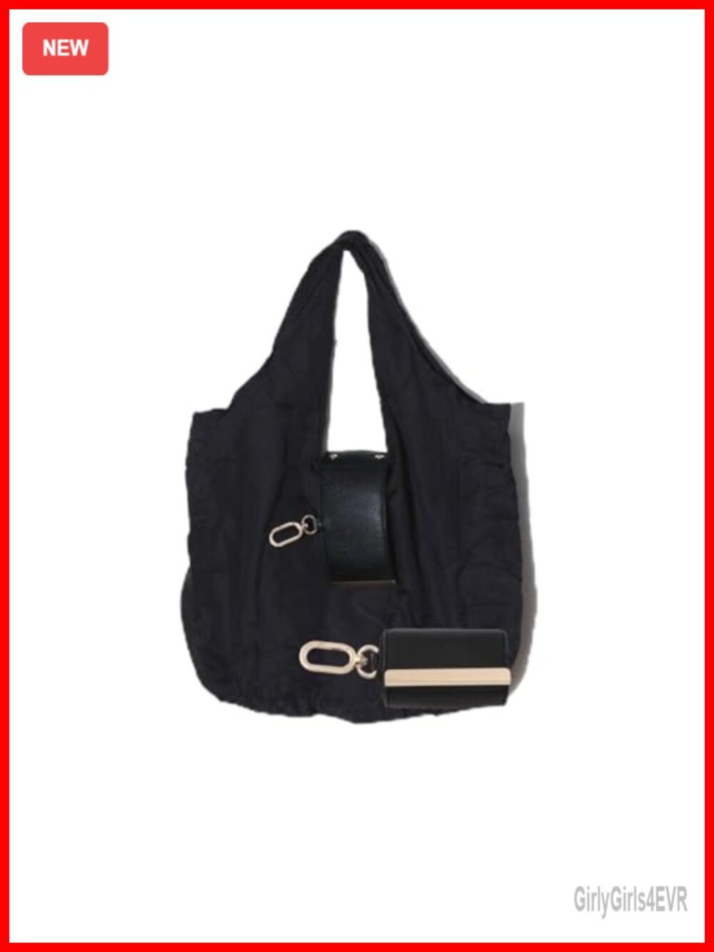 Foldable Reusable Shopping Bag with Leather Keychain, Eco-Friendly Tote